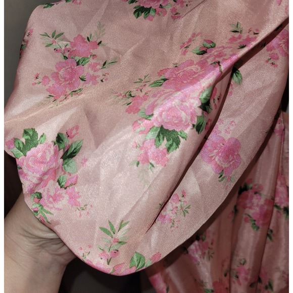 LoveShackFancy Target Pink Floral Puff Sleeve Mini Dress Belted Square Neck - Picture 6 of 9